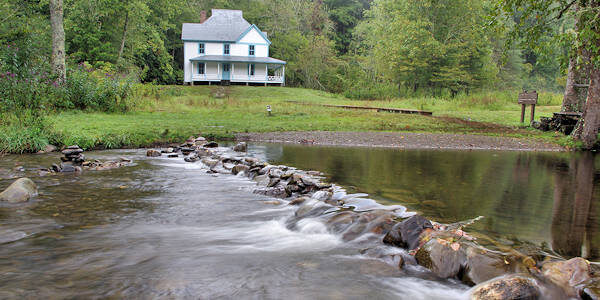 Sweeping view of Cataloochee Valley with mountain ridges