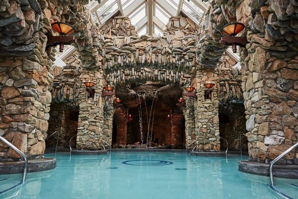 Subterranean mineral pool at Omni Grove Park Inn Spa