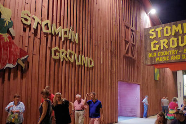 Dance floor at Stompin Ground with mountain music