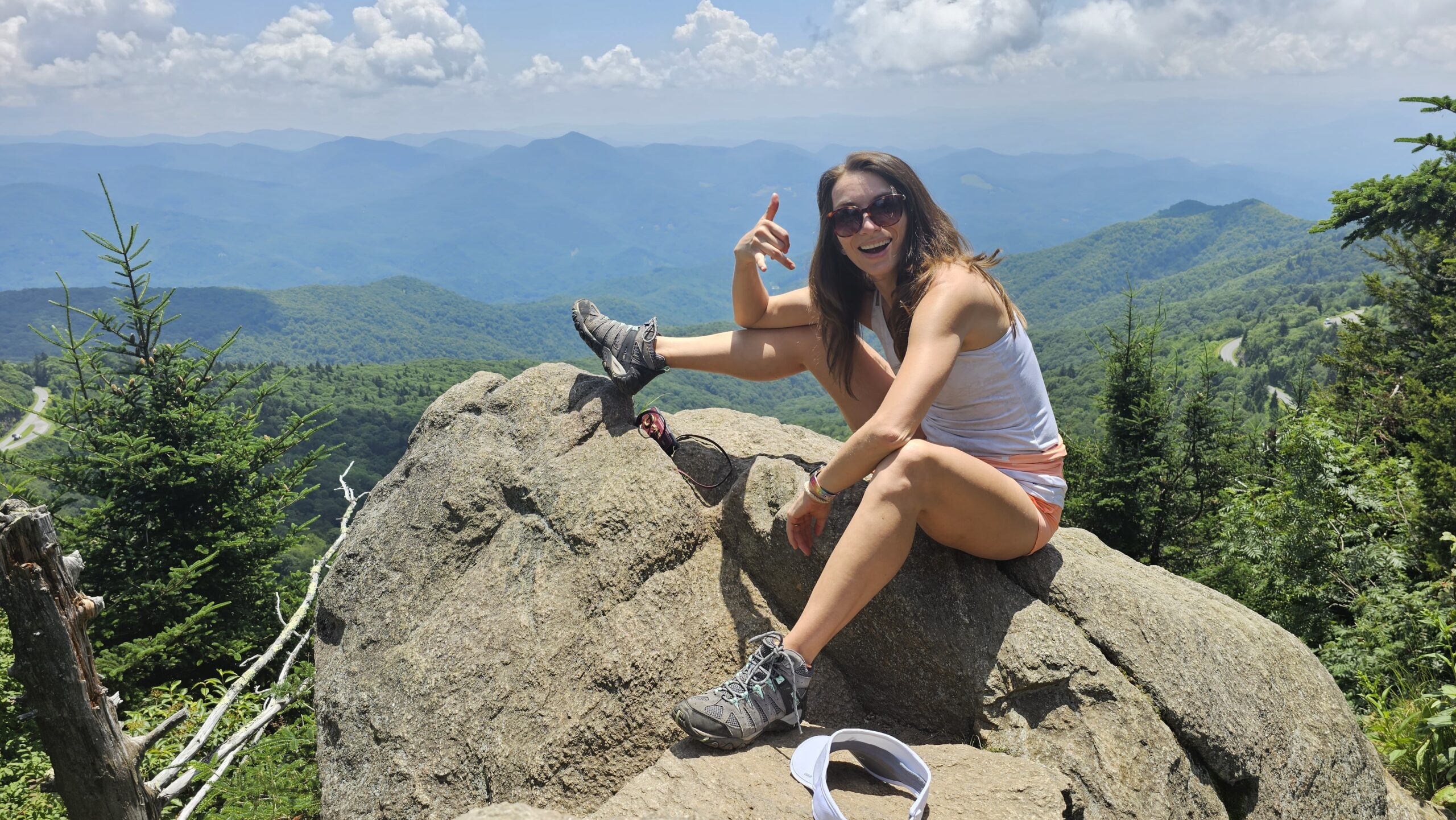 Family enjoying the summit views at Waterrock Knob