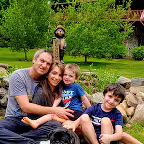 Zachary Goldberg and family at Smoky Mountain Dreams cabin in Waynesville NC