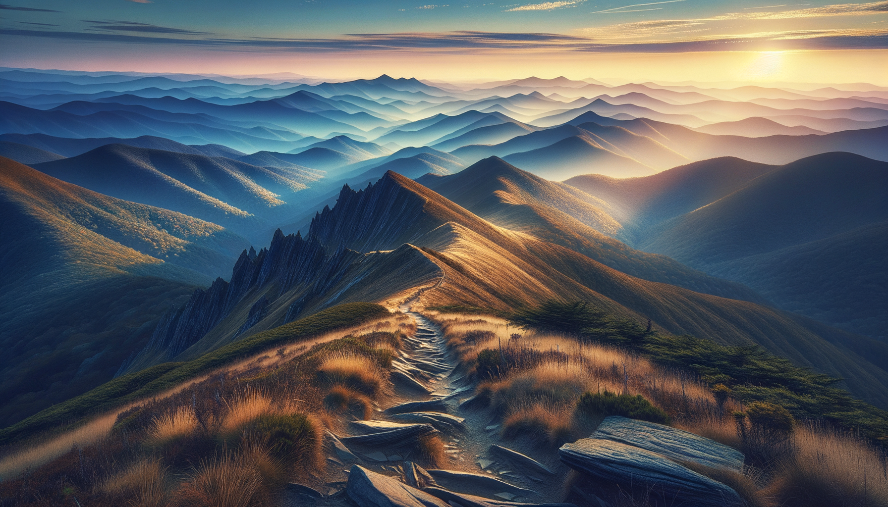 Sunrise view from Waterrock Knob on the Blue Ridge Parkway near Waynesville NC